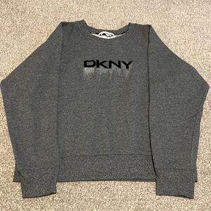 DKNY SPORT WOMEN’S GRAY HEATHER EMBELLISHED LOGO PULLOVER SWEATSHIRT